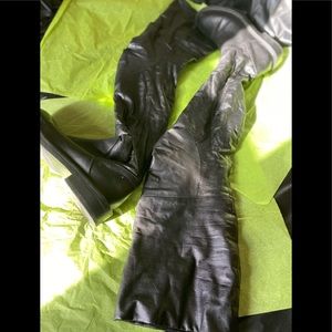 Thigh high leather boots